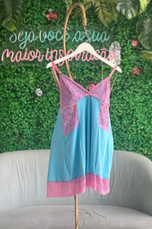 Camisola Maju - Azul Frozen com Rosa, G