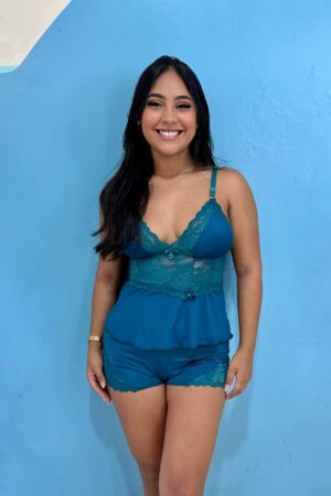 Babydoll Luna - Verde Pavão, G