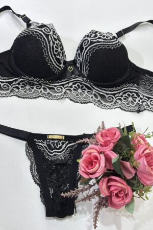 Conjunto Virginia Bicolor - Preto/Branco, P