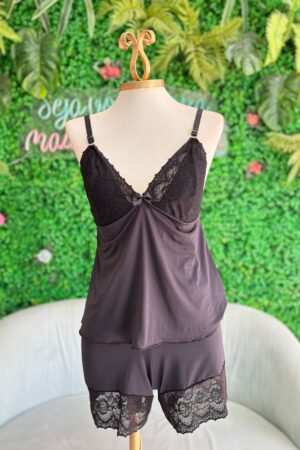Babydoll Luxo - M, Preto