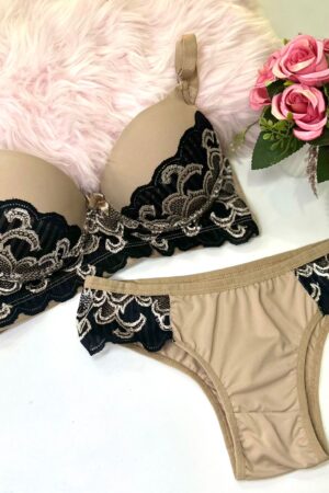 Conjunto Beca Bicolor - G, Bege
