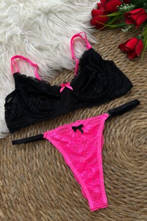 Conjunto Andressa Bicolor - Preto, M